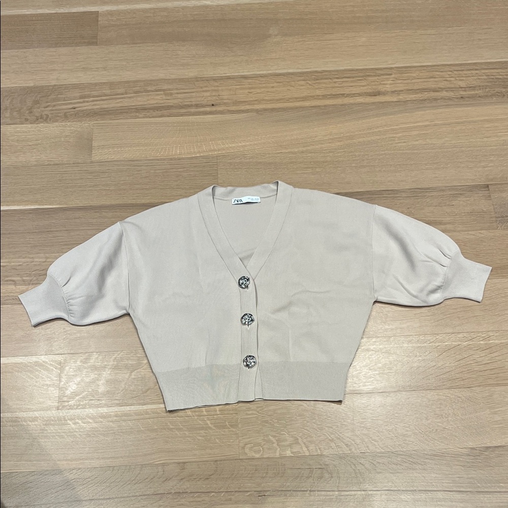 Zara Cream Cardigan Sweater